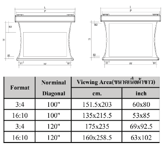 Tab Tension Projection Screen 150 นิ้ว (16:10)